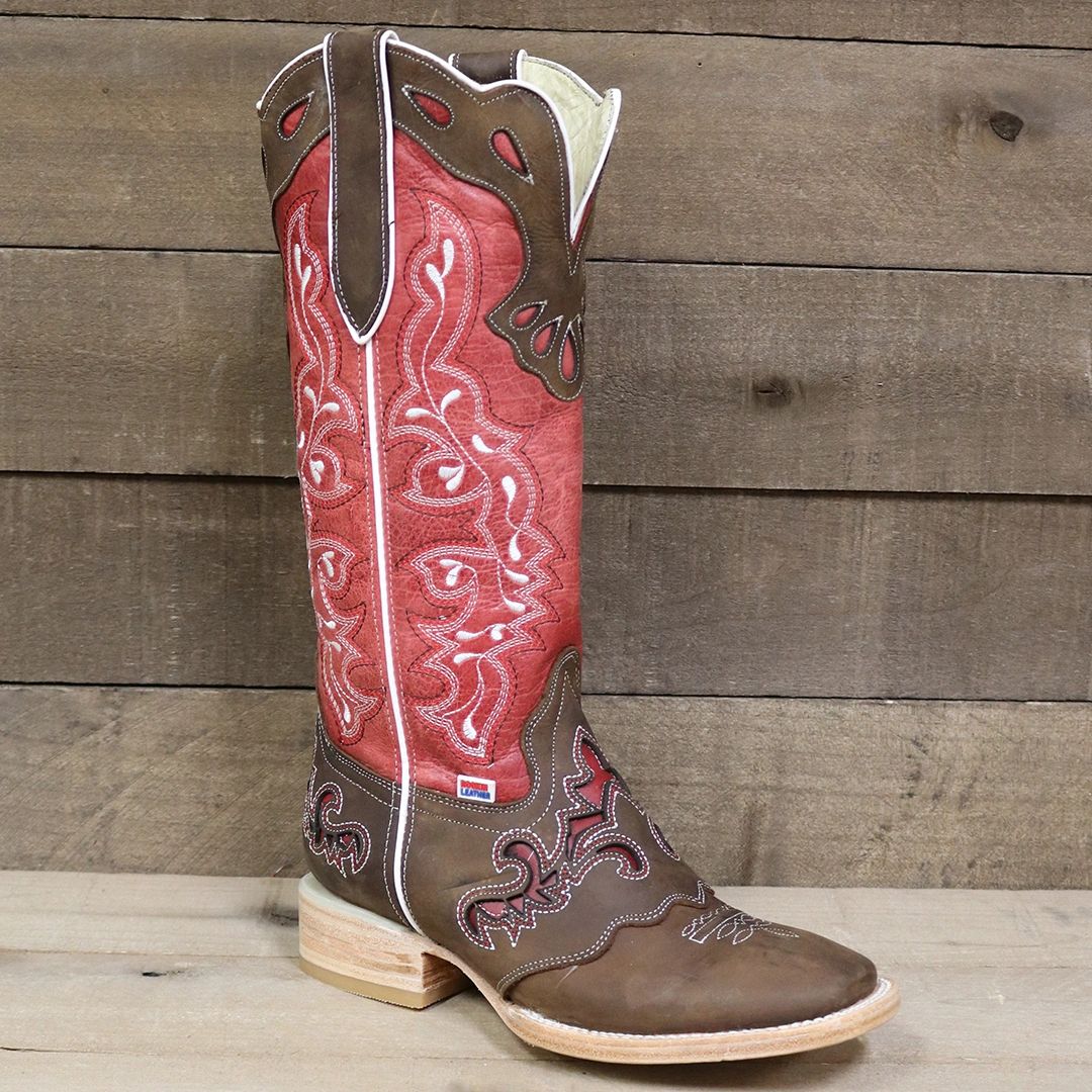 Womens tall store red boots